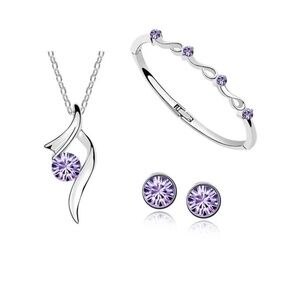 **SOLANA* 4-Pc Silver x Purple Zircon Fashion Jewelry Set
